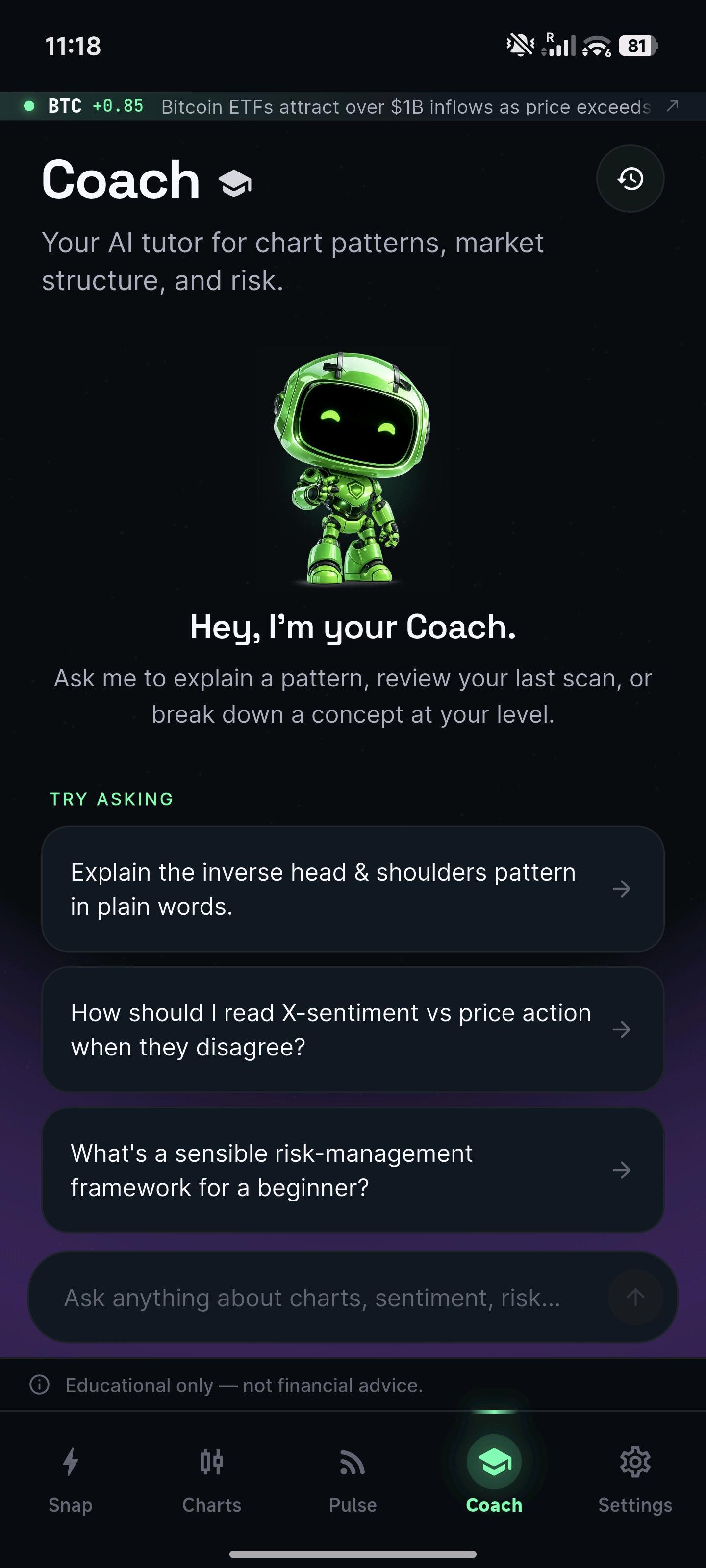 SnapPulse AI Coach AI tutor feature preview